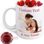 Personalized I Love You Ceramic Coffee Mug – Custom Photo & Text Mug for Couples, Romantic Valentine's Day Gift, 11oz – Bundle of 10