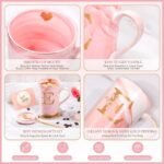 Personalized Pink Initial Ceramic Coffee Mug with Lid, Spoon & Gift Box – 14oz Custom Women's Gift – Bundle of 10 - Image 4